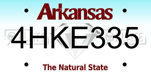 4HKE335 Arkansas License Plate
