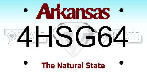 4HSG64 Arkansas License Plate