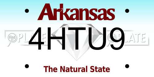 4HTU9 Arkansas License Plate