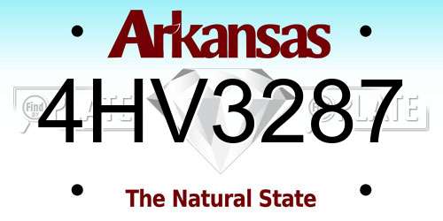 4HV3287 Arkansas License Plate