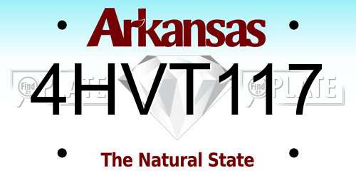 4HVT117 Arkansas License Plate