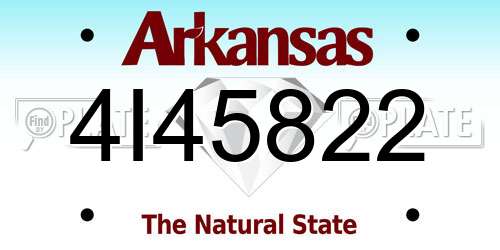 4I45822 Arkansas License Plate