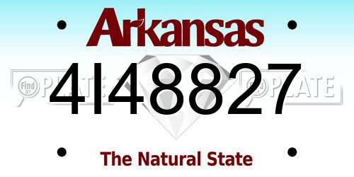 4I48827 Arkansas License Plate
