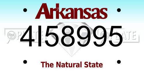 4I58995 Arkansas License Plate