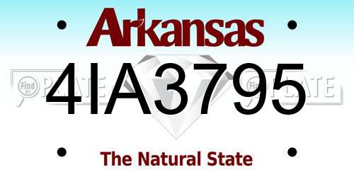 4IA3795 Arkansas License Plate