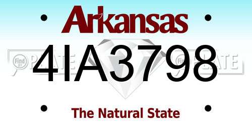 4IA3798 Arkansas License Plate