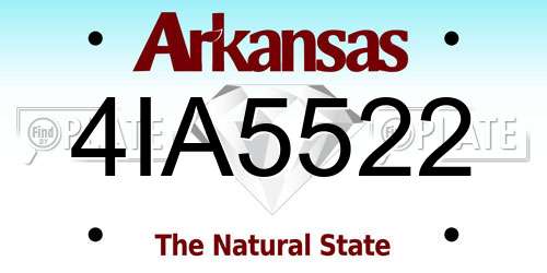 4IA5522 Arkansas License Plate