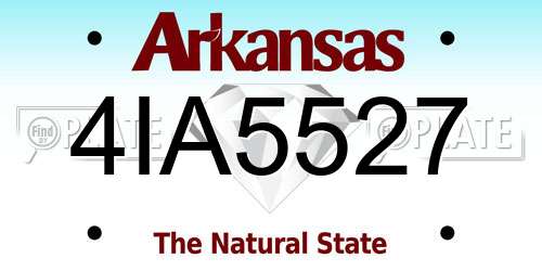 4IA5527 Arkansas License Plate