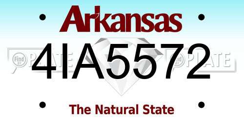 4IA5572 Arkansas License Plate
