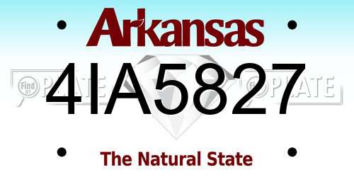 4IA5827 Arkansas License Plate