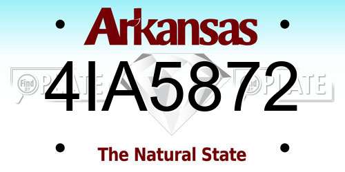 4IA5872 Arkansas License Plate
