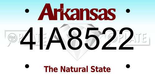 4IA8522 Arkansas License Plate