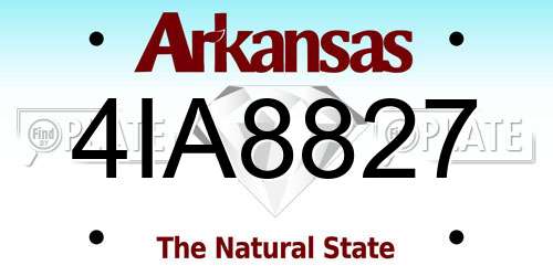 4IA8827 Arkansas License Plate