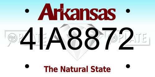 4IA8872 Arkansas License Plate