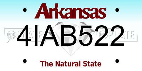 4IAB522 Arkansas License Plate