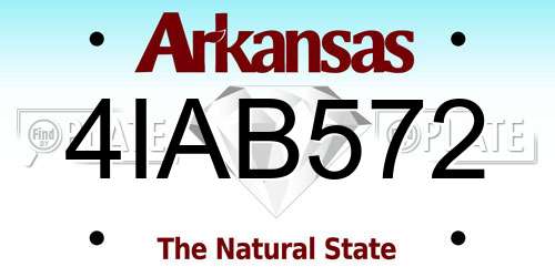 4IAB572 Arkansas License Plate
