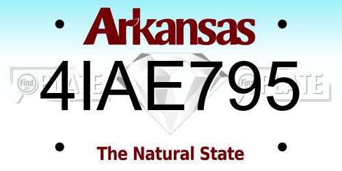 4IAE795 Arkansas License Plate