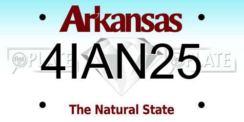 4IAN25 Arkansas License Plate