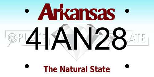 4IAN28 Arkansas License Plate