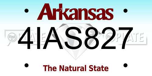 4IAS827 Arkansas License Plate