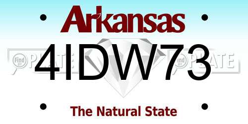 4IDW73 Arkansas License Plate