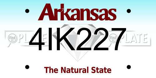 4IK227 Arkansas License Plate