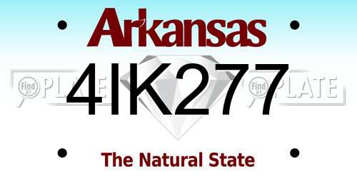4IK277 Arkansas License Plate