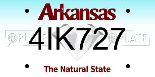 4IK727 Arkansas License Plate
