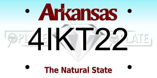 4IKT22 Arkansas License Plate