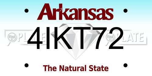 4IKT72 Arkansas License Plate