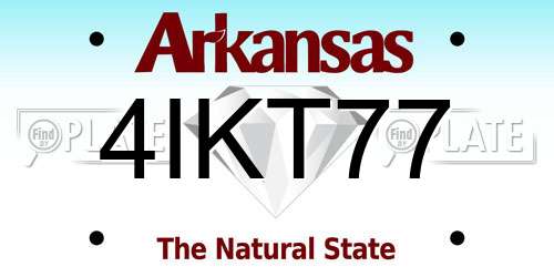 4IKT77 Arkansas License Plate