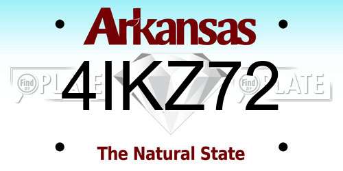 4IKZ72 Arkansas License Plate