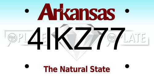 4IKZ77 Arkansas License Plate
