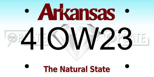 4IOW23 Arkansas License Plate