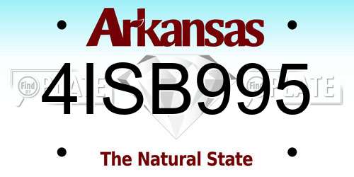4ISB995 Arkansas License Plate