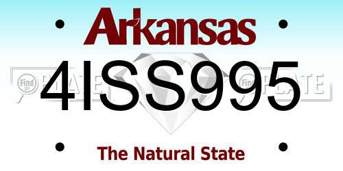 4ISS995 Arkansas License Plate