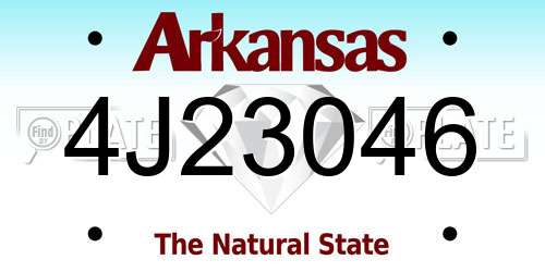 4J23046 Arkansas License Plate