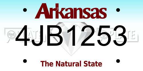 4JB1253 Arkansas License Plate