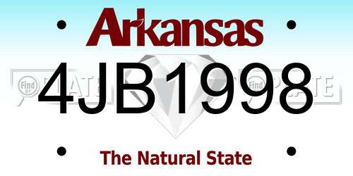 4JB1998 Arkansas License Plate