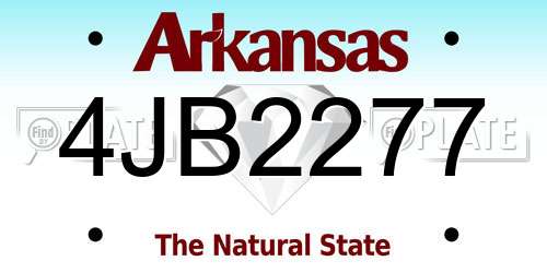 4JB2277 Arkansas License Plate