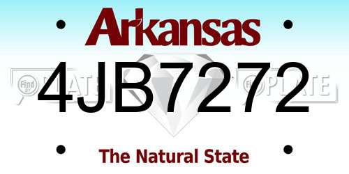 4JB7272 Arkansas License Plate