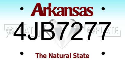4JB7277 Arkansas License Plate