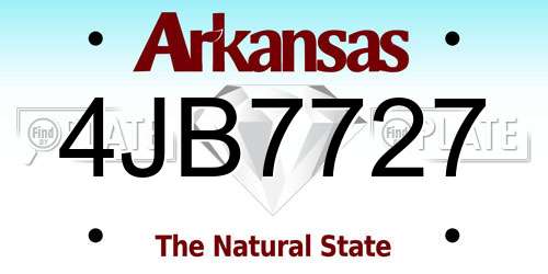 4JB7727 Arkansas License Plate