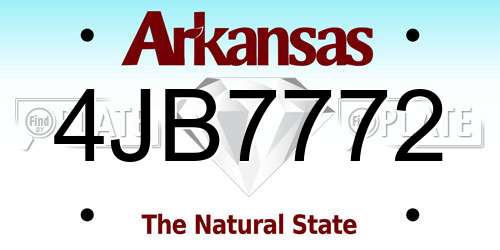 4JB7772 Arkansas License Plate