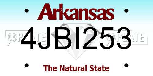 4JBI253 Arkansas License Plate