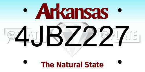 4JBZ227 Arkansas License Plate
