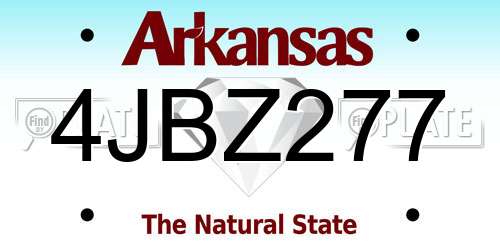 4JBZ277 Arkansas License Plate