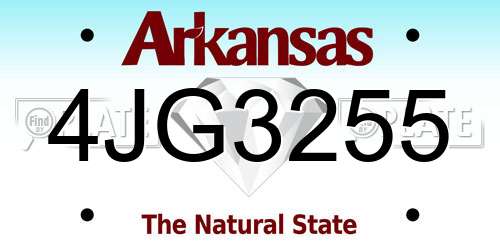 4JG3255 Arkansas License Plate