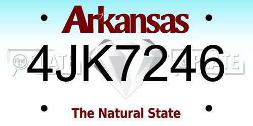 4JK7246 Arkansas License Plate