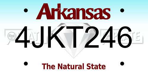 4JKT246 Arkansas License Plate